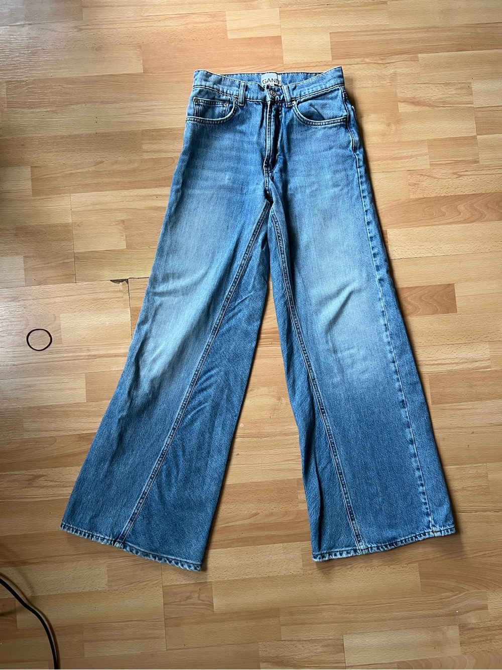Ganni Light Blue high waist Wide-Leg Jeans GORGEOUS